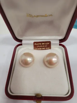 Pendientes Perlas Majorica Dorados y Blancos