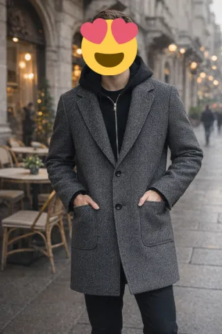 Cappotto Gianni Lupo Uomo Taglia 46 Grigio
