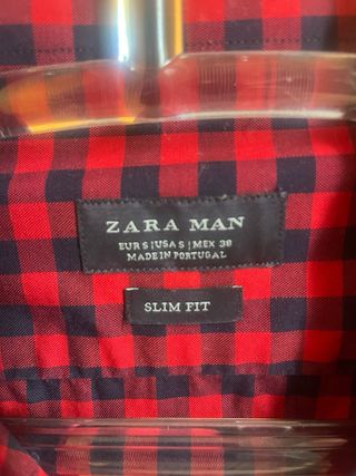 Camisa Zara cuadros roja y azul Talla M