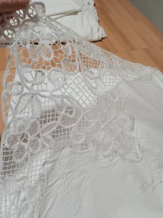 Set Lenzuola Cotone Ricamato Bianco