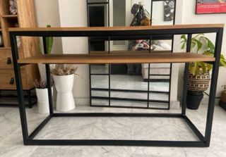 Escritorio Consola Industrial Madera y Metal