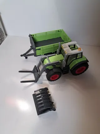 Tractor Playmobil con remolque y pala