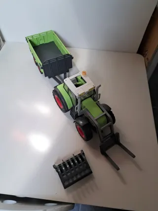 Tractor Playmobil con remolque y pala