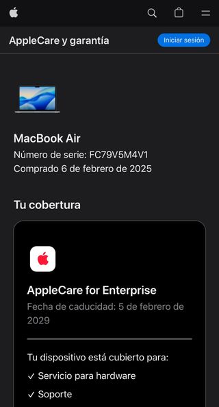 MacBook Air 13” M3 16GB 512GB PRECINTADO GARANTÍA