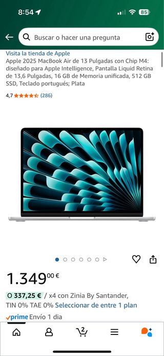 MacBook Air 13” M3 16GB 512GB PRECINTADO GARANTÍA