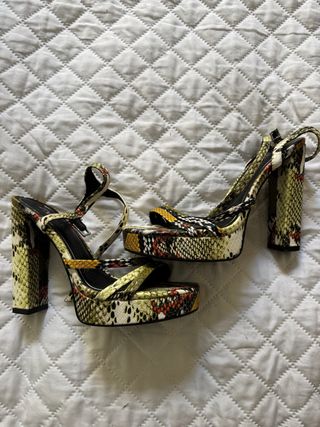 Sandalias Zara Talla 36 Tacón Plataforma