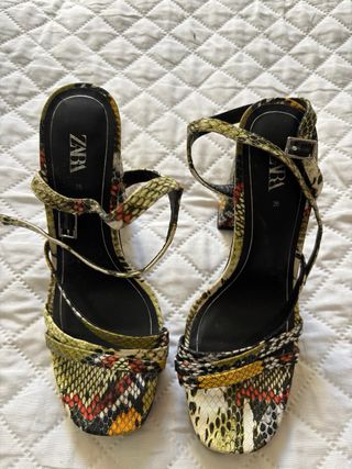 Sandalias Zara Talla 36 Tacón Plataforma