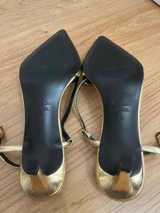 Zapatos piel Massimo Dutti dorados a estrenar