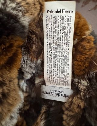 Bufanda circular piel conejo multicolor