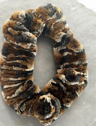 Bufanda circular piel conejo multicolor