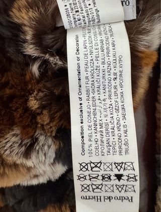 Bufanda circular piel conejo multicolor