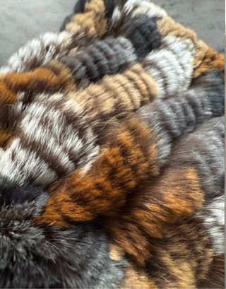 Bufanda circular piel conejo multicolor