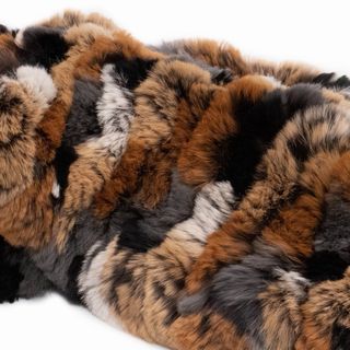 Bufanda circular piel conejo multicolor