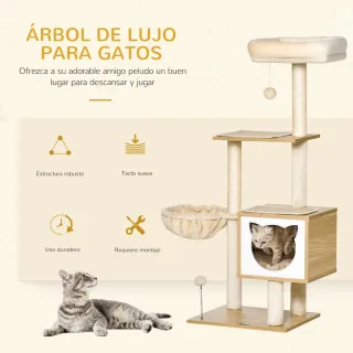 Árbol Rascador para Gatos con Plataforma