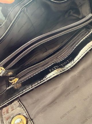 Bolso Michael Kors Terciopelo Negro Dorado Orginal