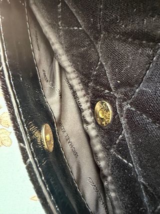 Bolso Michael Kors Terciopelo Negro Dorado Orginal