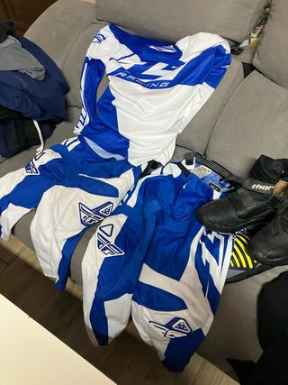 Traje Motocross Fly Racing Azul/Blanco