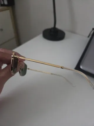 Occhiali da sole Ray-Ban da uomo dorati con lenti verdi