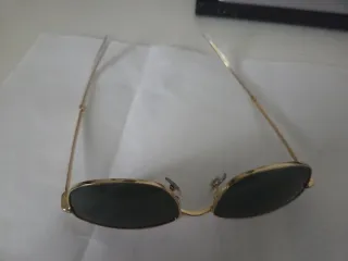 Occhiali da sole Ray-Ban da uomo dorati con lenti verdi