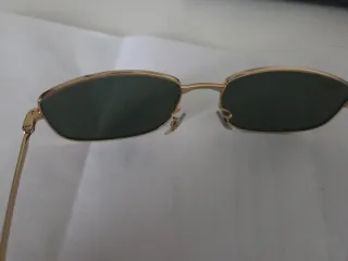 Occhiali da sole Ray-Ban da uomo dorati con lenti verdi