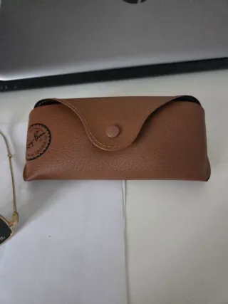 Occhiali da sole Ray-Ban da uomo dorati con lenti verdi