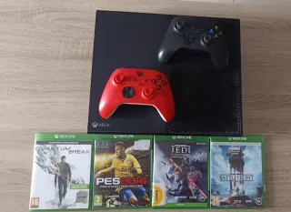 Xbox One Negra + 2 Mandos + 4 Juegos