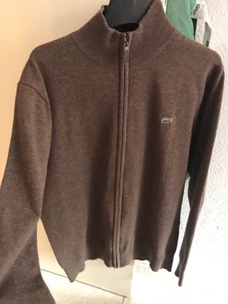Jersey Lacoste Marrón Cremallera