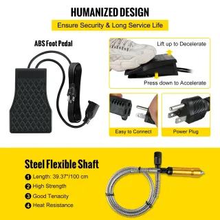 Albero Flessibile con Mandrino per Trapano 780 W