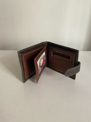 Cartera Monedero Hombre Bense Marrón/Gris