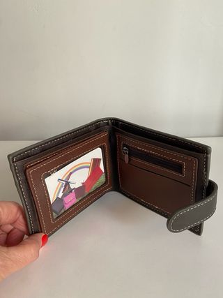 Cartera Monedero Hombre Bense Marrón/Gris