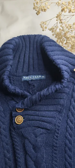 Jersey Polo Club Lana Azul Marino Talla XXL