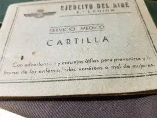 Antigua Cartilla Militar Sanitaria 4a Legión EA