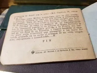 Antigua Cartilla Militar Sanitaria 4a Legión EA