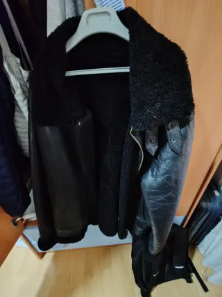 Chaqueta aviador negra hombre