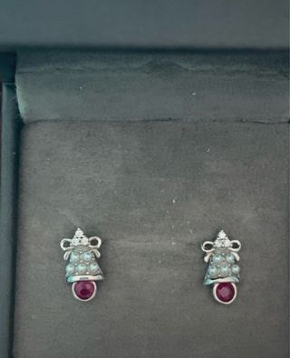 Pendientes Plata con Rubíes