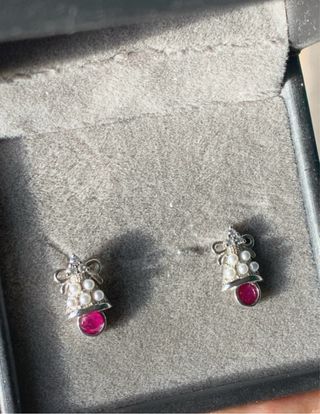 Pendientes Plata con Rubíes