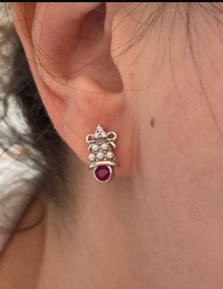 Pendientes Plata con Rubíes