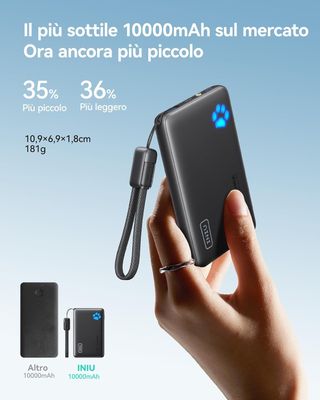 INIU Power Bank 10000mAh 45W Ricarica Rapida P41
