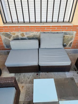 Conjunto Ratan Sofá y Mesa Exterior