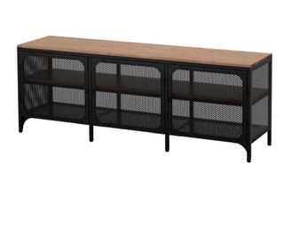 Mueble TV Ikea Fjallbo Negro/Madera