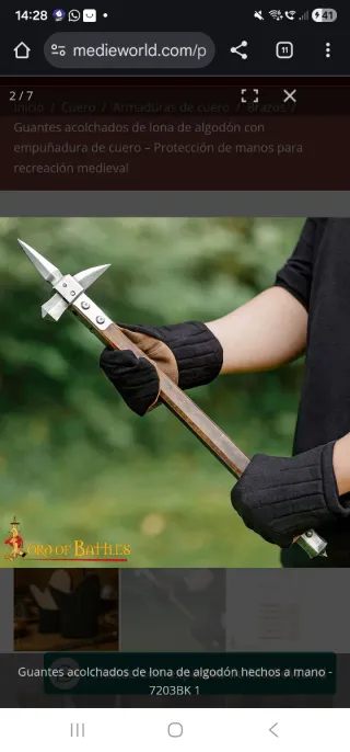 Guantes acolchados de algodón