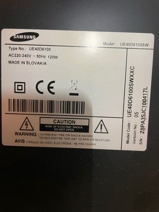 Television TV Samsung led, reparar, repuesto...