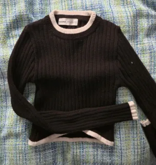 Jersey canalé Bershka negro talla XS