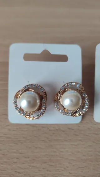 Lote 3 pares pendientes perlas