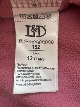 Chaqueta deportiva gris y rosa  Talla 12