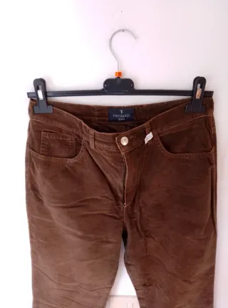 Pantalone in velluto a zampa Trussardi marrone