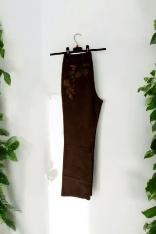 Pantalone in velluto a zampa Trussardi marrone