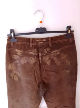 Pantalone in velluto a zampa Trussardi marrone