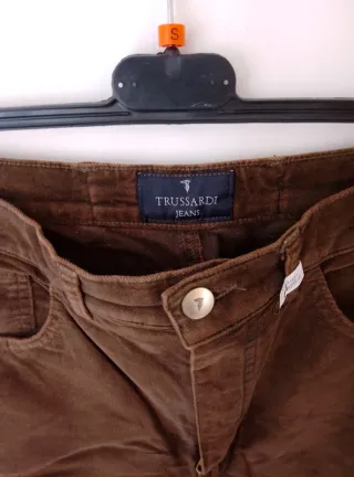 Pantalone in velluto a zampa Trussardi marrone