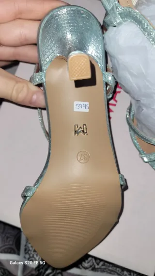 Sandalias Mariamare Piel Azul/ Brillo